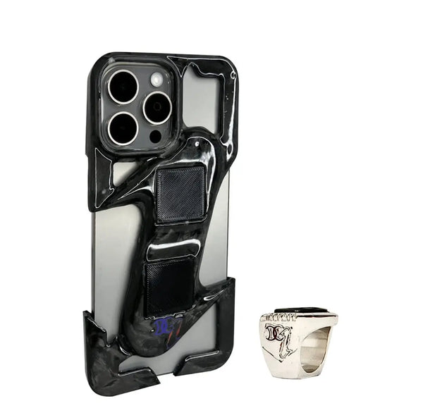 Model: Natural Titanium iPhone 15 Pro & Pro Max Carbon Fiber BODY KIT WINDSHIELD / VENT MOUNT